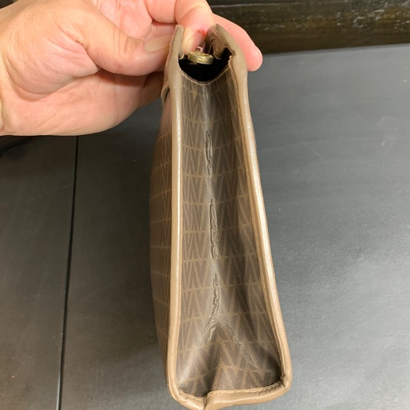 Vintage Mario Valentino Monogram Clutch | Made in Italy | Brown Designer Pouch - Picture 4 of 9